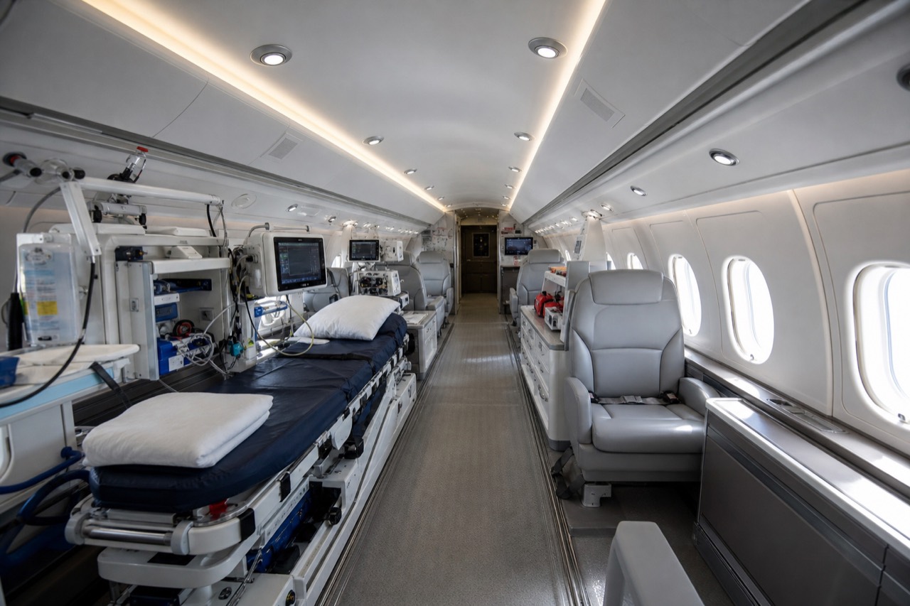 Ce que permet le jet long-courrier médicalisé